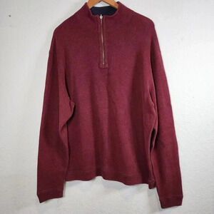 Daniel Cremieux Sweater Men's XL Burgandy 1/4 Zip Longsleeve Mock Neck